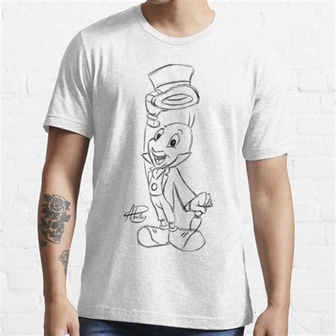 Jiminy Cricket Sketch T Shirt For Sale By Apparky Redbubble