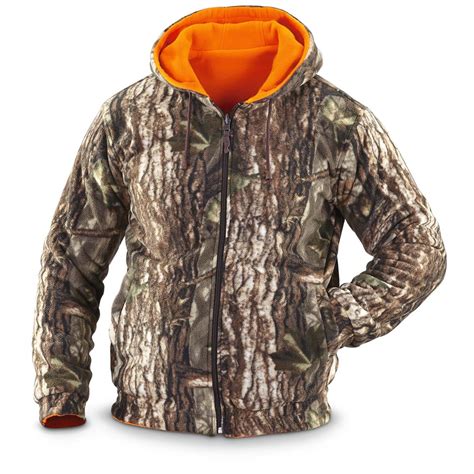 Reversible Fleece Jacket 640778 Blaze Orange And Blaze Camo At