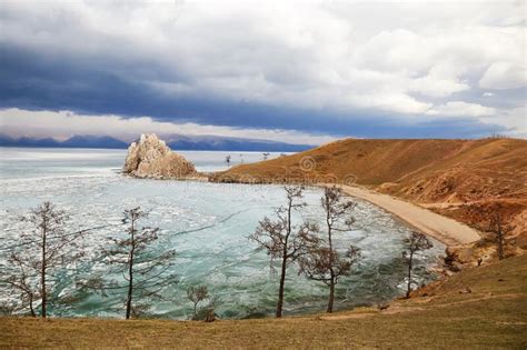 Lake Baikal In The Spring The Time Of Ice Melting Beautiful View Of