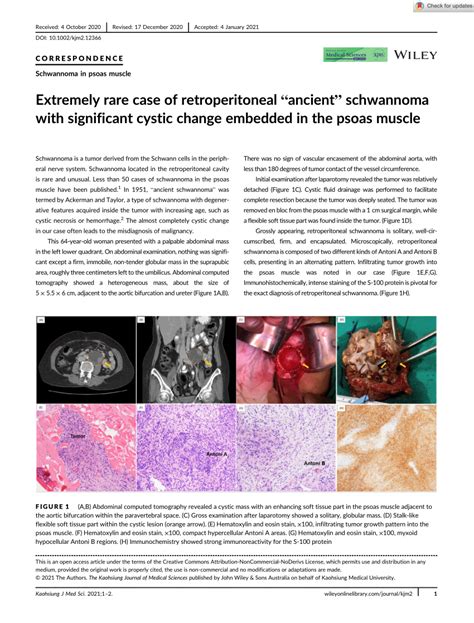 Pdf Extremely Rare Case Of Retroperitoneal “ancient” Schwannoma With