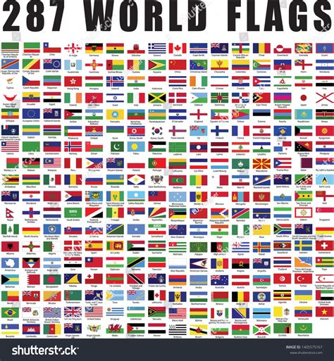 World Flag Flat Icon Collection With All Nations Country Flags