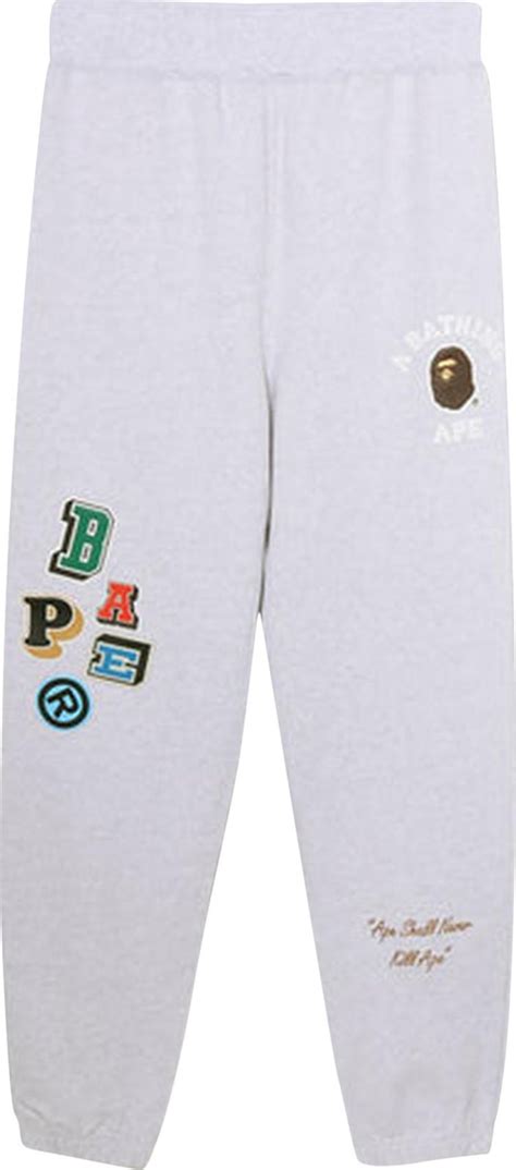 Buy Bape Multi Fonts Sweat Pants Grey 1i30 152 001 Grey Goat