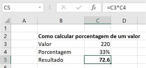 Calculo De Porcentagem No Excel
