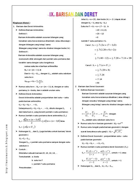 Oke, mari simak pembahasan lebih lanjut mengenai rumus pada barisan dan deret aritmetika. 32+ Contoh Soal Rumus Suku Ke N Barisan Geometri - Contoh ...