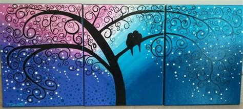 14x33in 3 Panels Of 11x14in Acrylic Painting Cool Artwork Painting