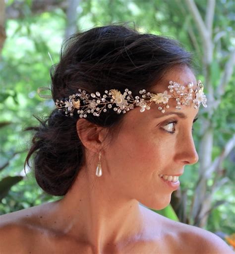 Gold Hair Vine Ivory Bridal Hair Vine Pearl And Crystal Hairpiece