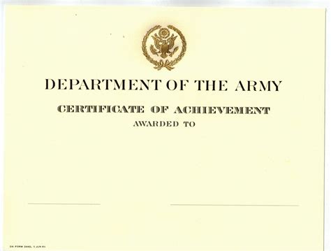Dept Of The Army Certificate Of Achievement Loc Lkr 6 For Sale