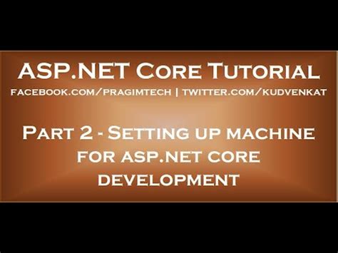 Setting Up Machine For Asp Net Core Development YouTube