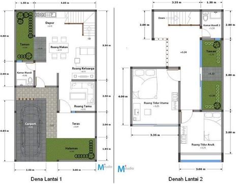 Denah Rumah Minimalis Type 90 1 Lantai Terbaru | Rumah Minimalis, Denah