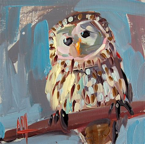 Owl No 8 Original Bird Oil Painting By Angela By Prattcreekart Daily