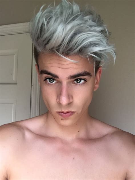 Grey Hair Boy In 2019 Silver Hair Men Men Hair Color Hair Color