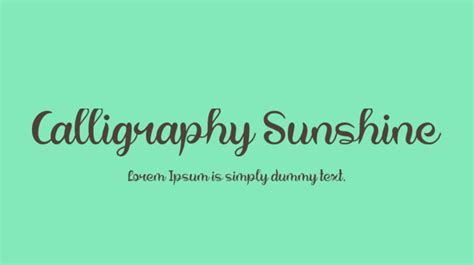 Calligraphy Sunshine Font Download Free For Desktop And Webfont