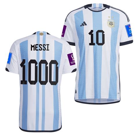 Argentina 2022 World Cup Lionel Messi Youth Home Jersey Replica