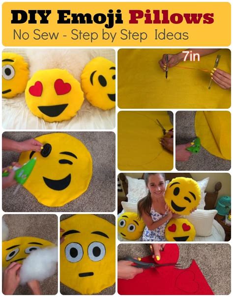 Diy Emoji Pillows 2 No Sew And Sew And Glue Method With Pictures