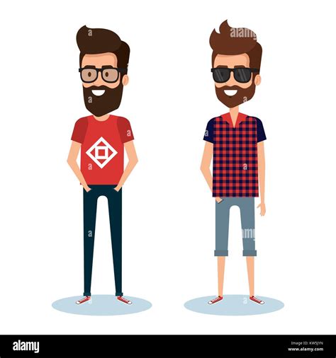 Hipster Style Group Of Avatars Stock Vector Image And Art Alamy