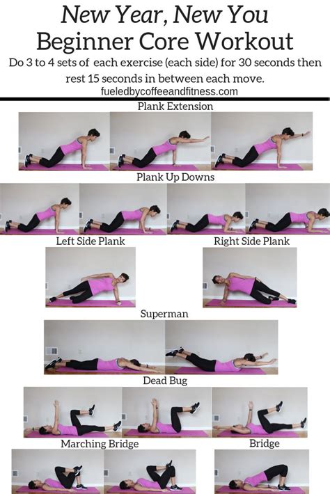 New Year New You Core Workout This Beginner Core Workout Can Be Done At Home At The Gym Or