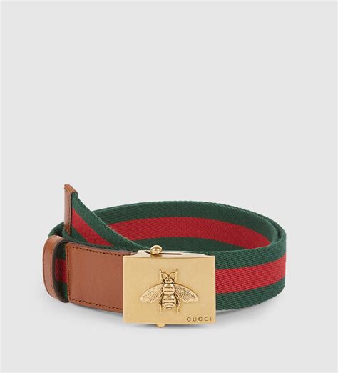 Lyst Gucci Canvas Web Belt With Bee Buckle