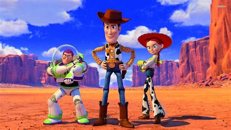The Toy Story Characters Are Standing In Front Of Some Rocks And Desert