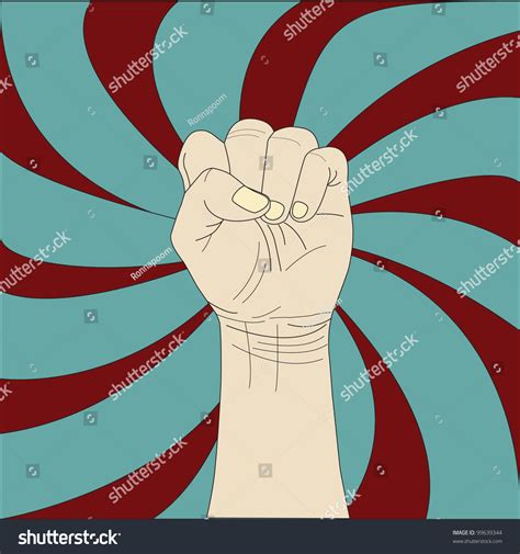 Vector Of Fist Clenched Held High On Swirl Royalty Free Stock Vector