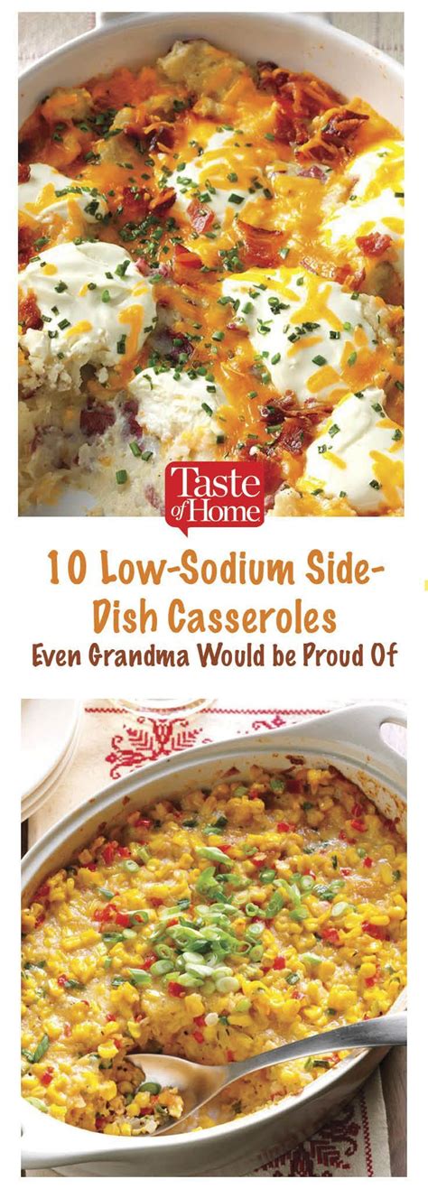 The box also gives tips on how to make recipes healthier. 10 Low-Sodium Casserole Sides | Low sodium recipes heart, Low cholesterol recipes, Dash diet recipes
