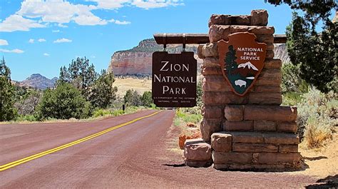 Better than any royalty free or stock photos. Zion National Park East Entrance monument sign | We went ...