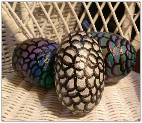 Dragon Eggs Just Waiting On Them To Hatch Egg Rock Painting