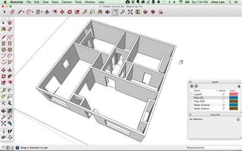 This tutorial shows how to draw 2d floor plans in sketchup step by step from. Draw a 3D House Model in SketchUp from a Floor Plan ...