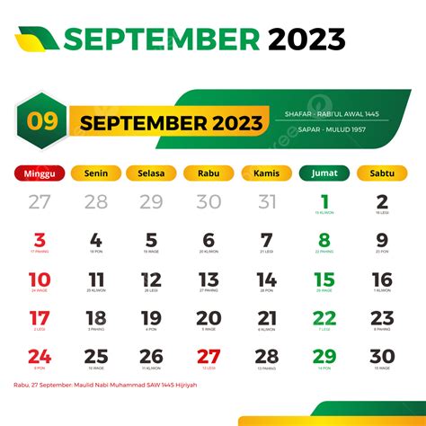 Kalender 2023 September Lengkap Dengan Tanggal Merah Cuti Bersama Jawa