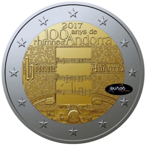 2 Euros Commémorative Andorre 2017 Hymne National Unc Coincard