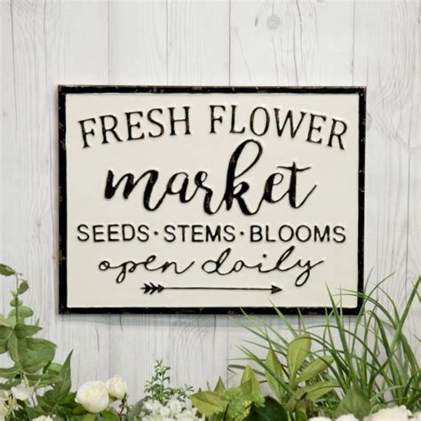 Fresh Flower Market Flower Market Plant Signs Wall Signs Diy