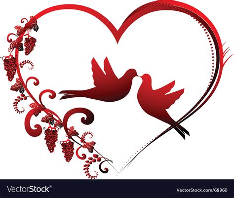 Heart And Dove Royalty Free Vector Image Vectorstock