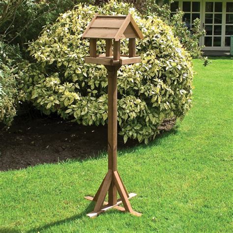 Rowlinson Bird Table Bisley Tall Wooden Apex Bird Wood House Garden