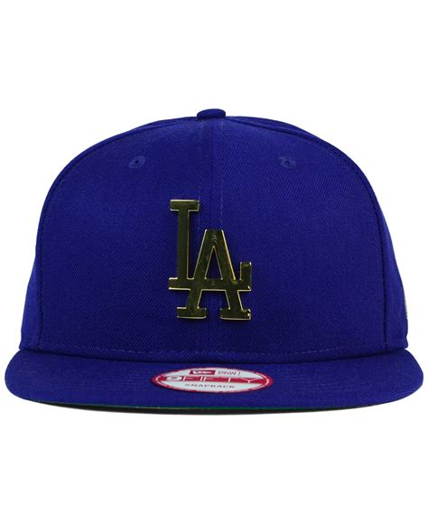 Ktz Los Angeles Dodgers League Ogold 9fifty Snapback Cap In Blue For
