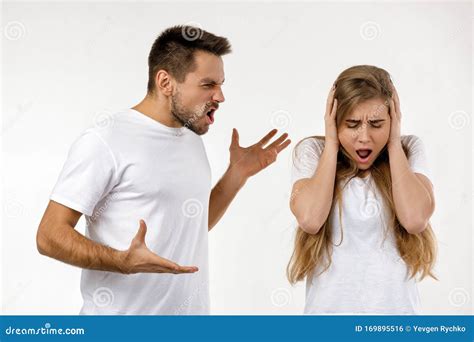 Angry Man Shouting At Girlfriend Stock Photo Image Of Divorce Casual