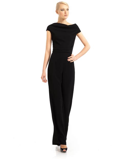 Lyst Max Mara Cowl Neck One Piece Pant Suit In Black