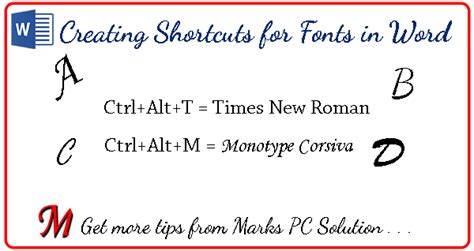 Text formatted with unsupported fonts will usually appear in a. Create Keyboard Shortcuts for Fonts in Word 2010 | Marks ...