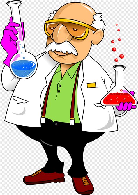 Ilmuwan Memegang Ilustrasi Bahan Kimia Laboratorium Kartun Ilmu Kimia