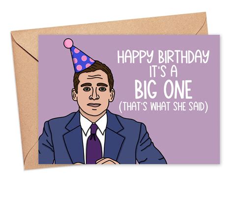 Funny Michael Scott Birthday Card Its A Big One Etsy