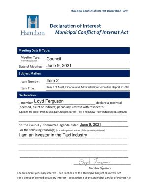 Fillable Online Declaration Of Interest Form Print Version Fax Email