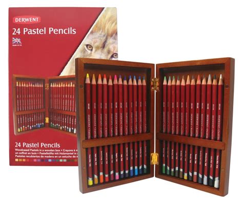 Derwent Pastel Pencils Wooden Box Woodcased Soft Pastels Set Of Amazon Co Uk Stationery