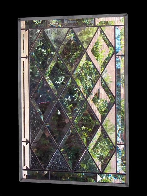 antique diamond beveled stained glass window restored by rneely 149 00 via etsy stained
