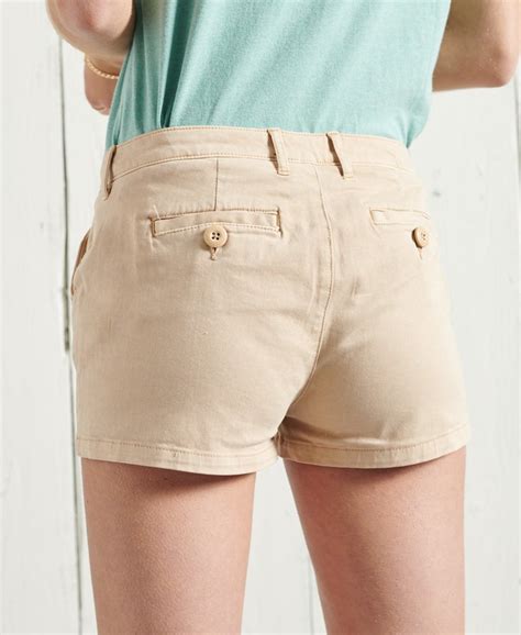Womens Chino Hot Shorts In Beige Superdry