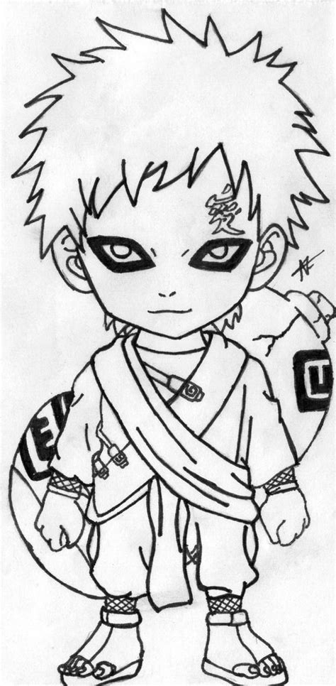 Gaara Chibi Lineart By Thesexychurro On Deviantart