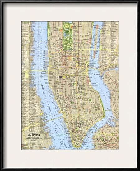 1964 Tourist Manhattan Map Posters National Geographic Maps