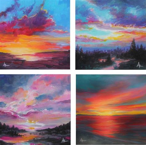 30 Easy Sunset Painting Tutorials How To Paint A Sunset Harunmudak