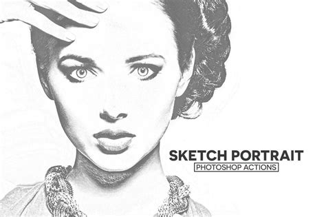 Sketch Portrait Photoshop Actions By Creativewhoa Thehungryjpeg
