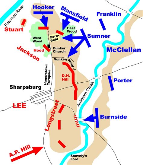 Antietam Battle Map Confederate States Of America America Civil War