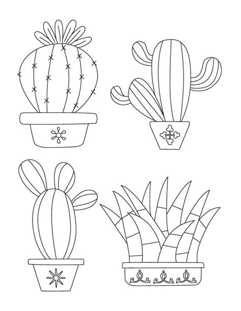 Cactus En Maceta Divertido Para Colorear Imprimir E Dibujar Coloringonly Com