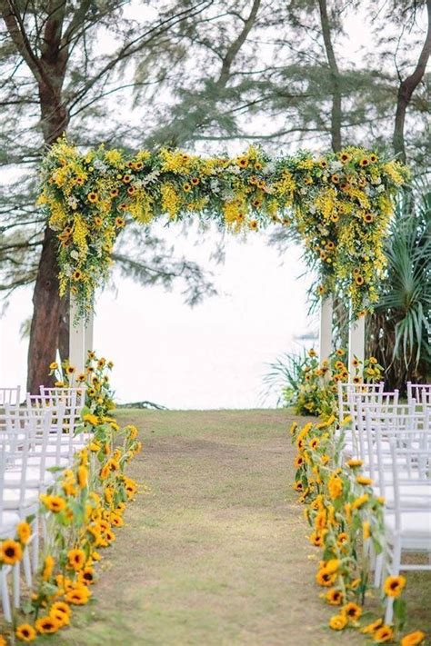 Allée mariage tournesol jaune Wedding Ceremony Backdrop, Wedding