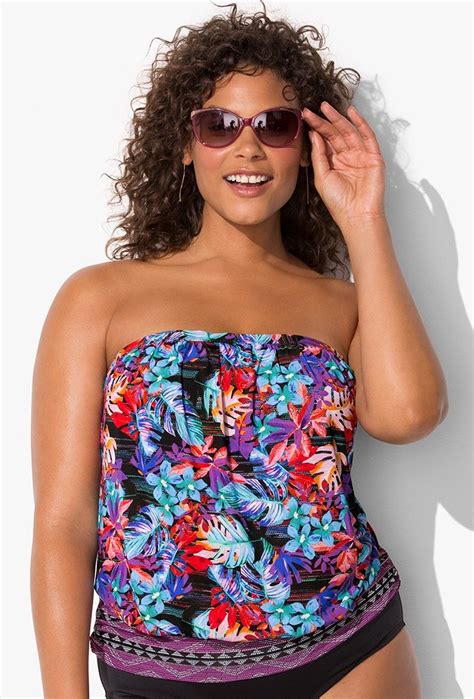 Maui Bandeau Blouson Tankini Top Swimsuits For All Swimwear Dress